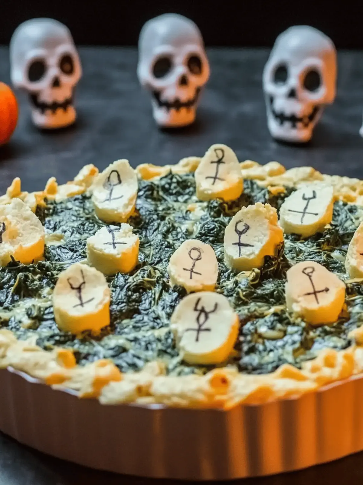 Halloween Graveyard Spinach Dip