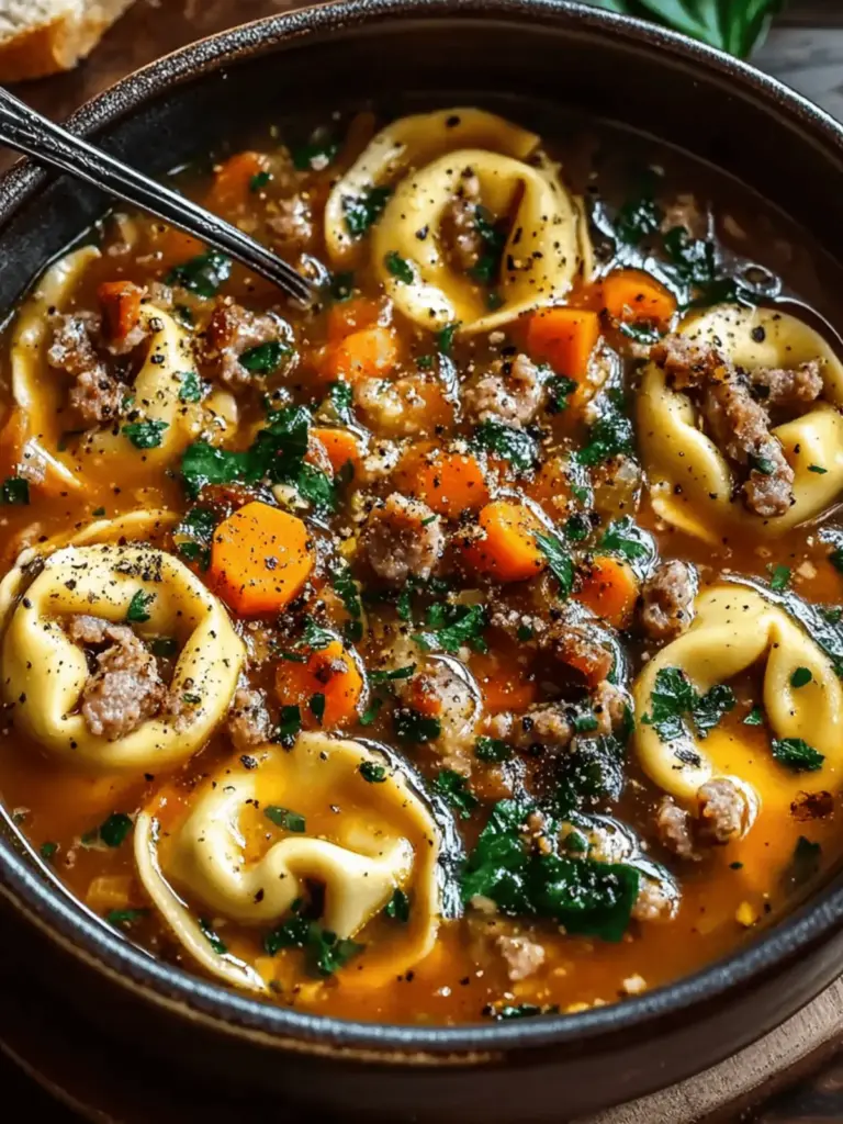 Autumn Tortellini Soup with Sausage