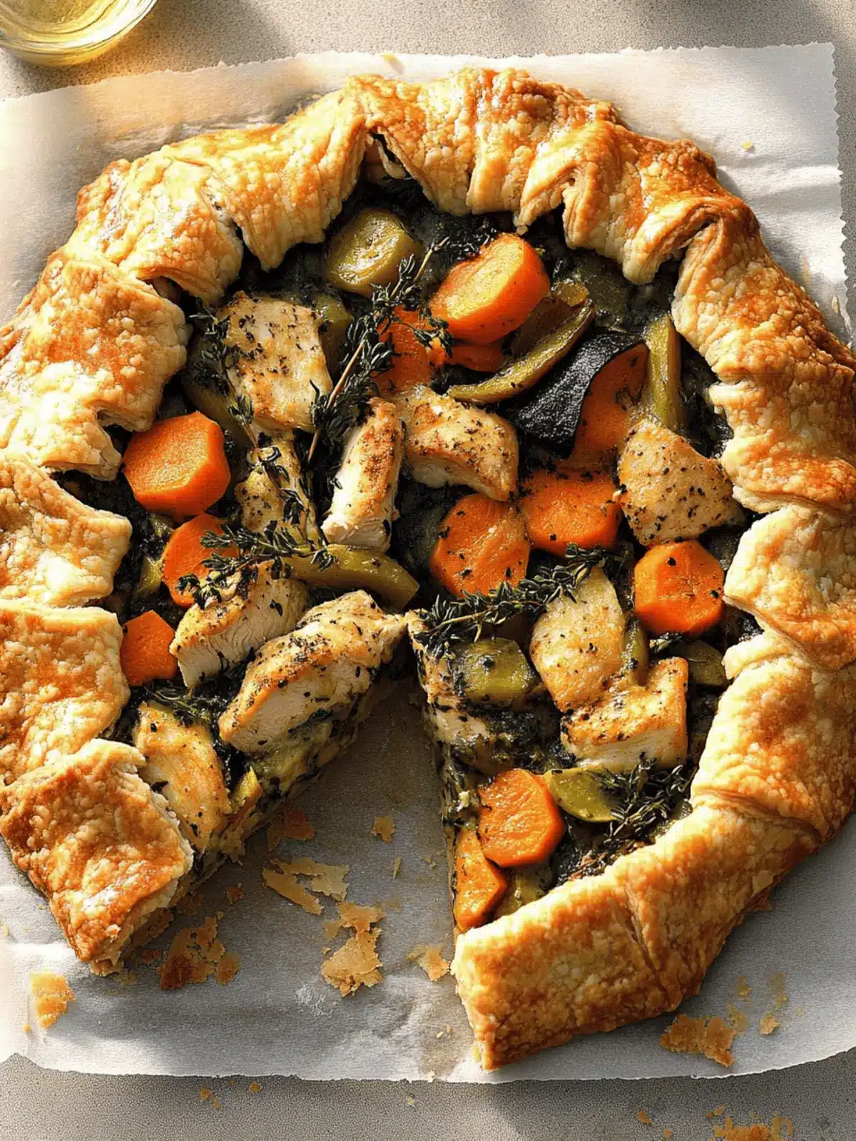 Chicken Potpie Galette with Cheddar-Thyme Crust