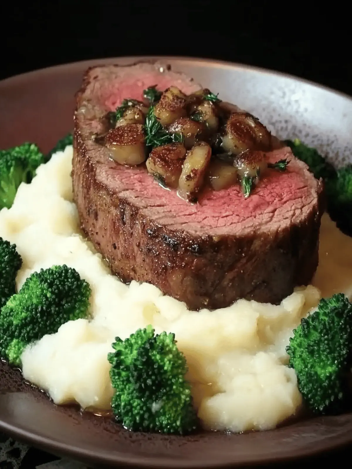 Pan Roasted Beef Tenderloin with Ginger-Shiitake Brown Butter