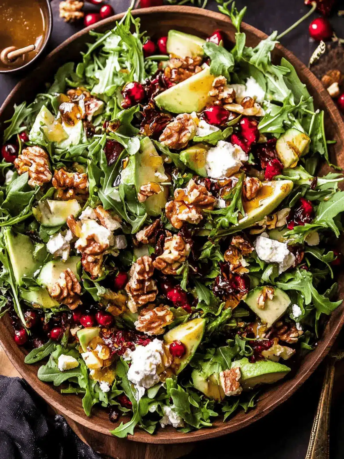 Christmas Salad with Honey Mustard Dressing.