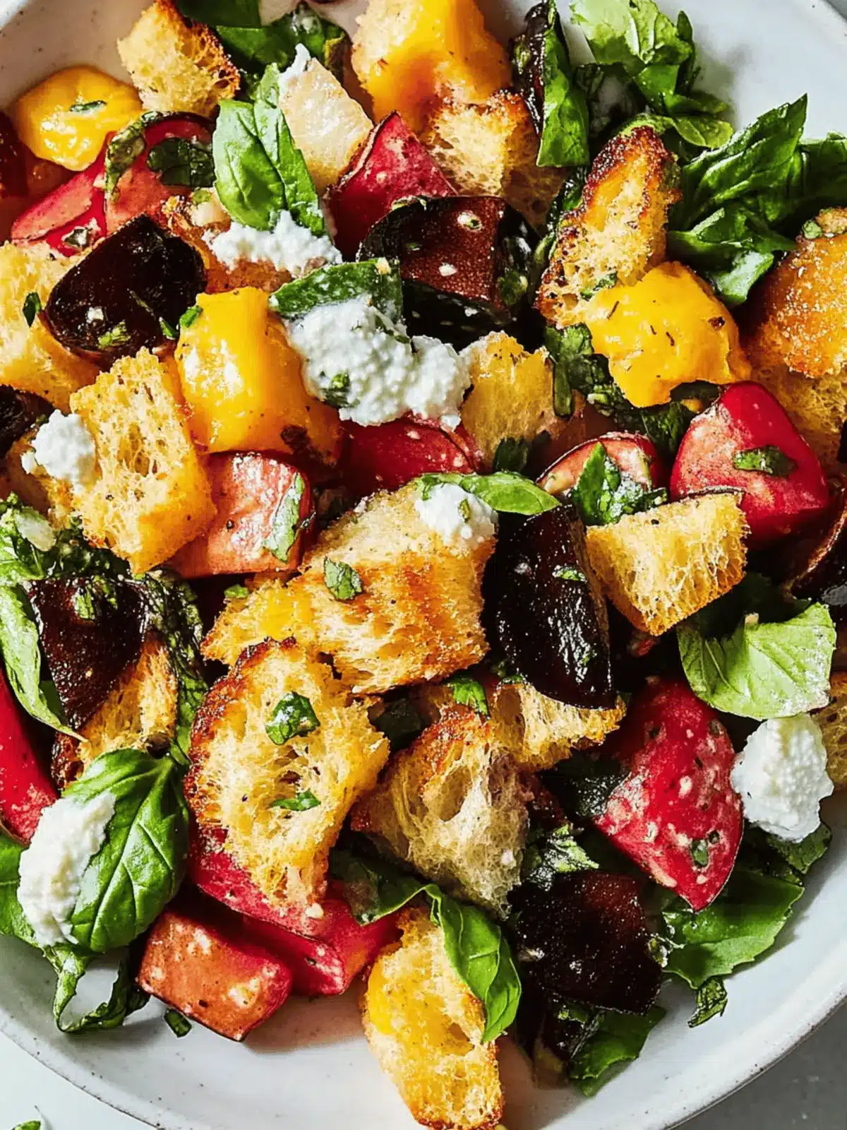 Winter Rainbow Panzanella Salad
