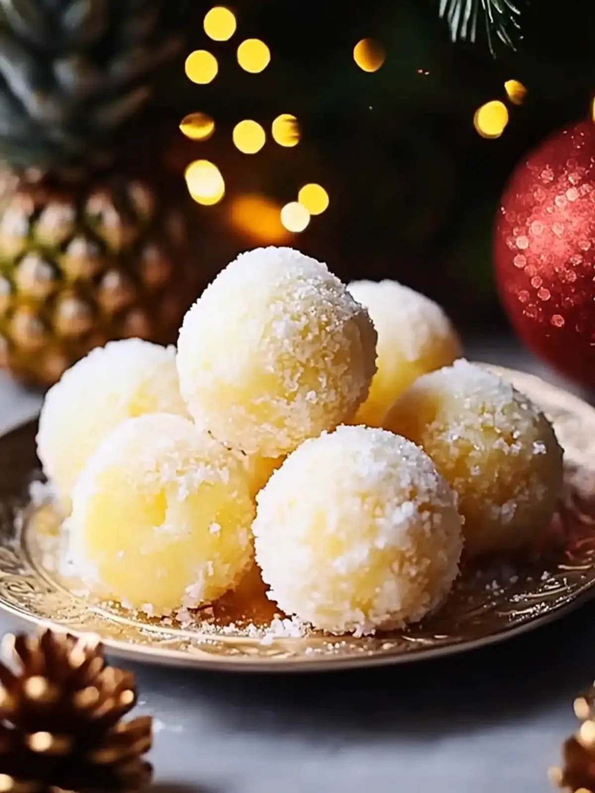 Pineapple Christmas Balls: A Tropical No-Bake Holiday Treat 2 Pineapple Christmas Balls