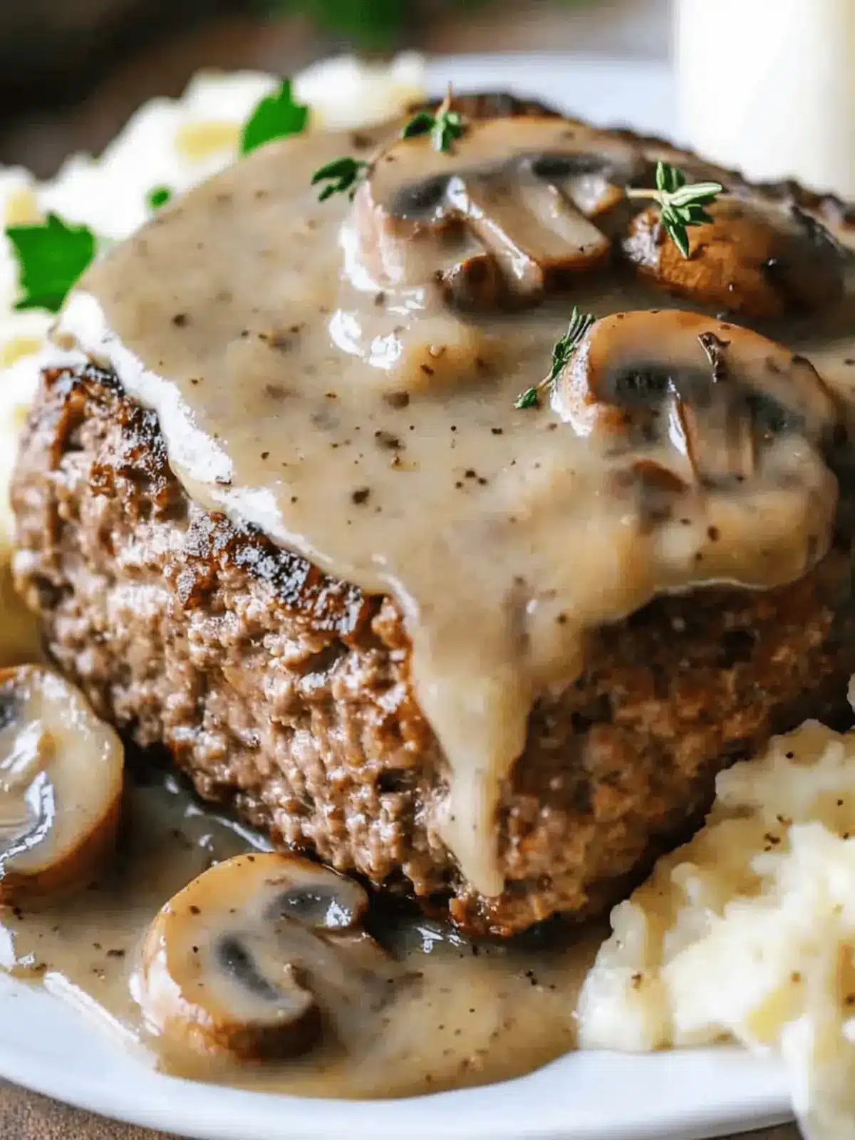 Meatloaf with Mushroom Gravy