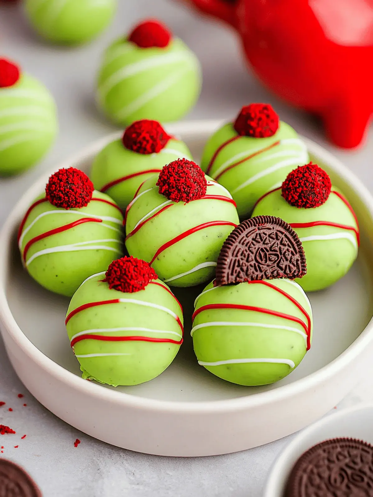 Grinch Oreo Balls (With Red Velvet Oreos)