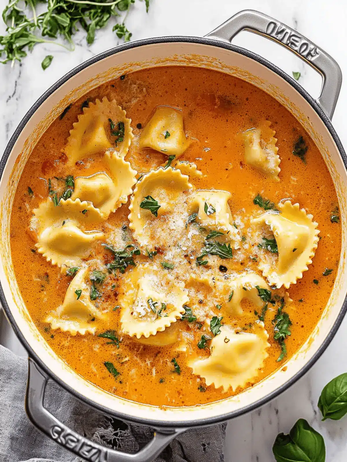 One Pot Ravioli Soup