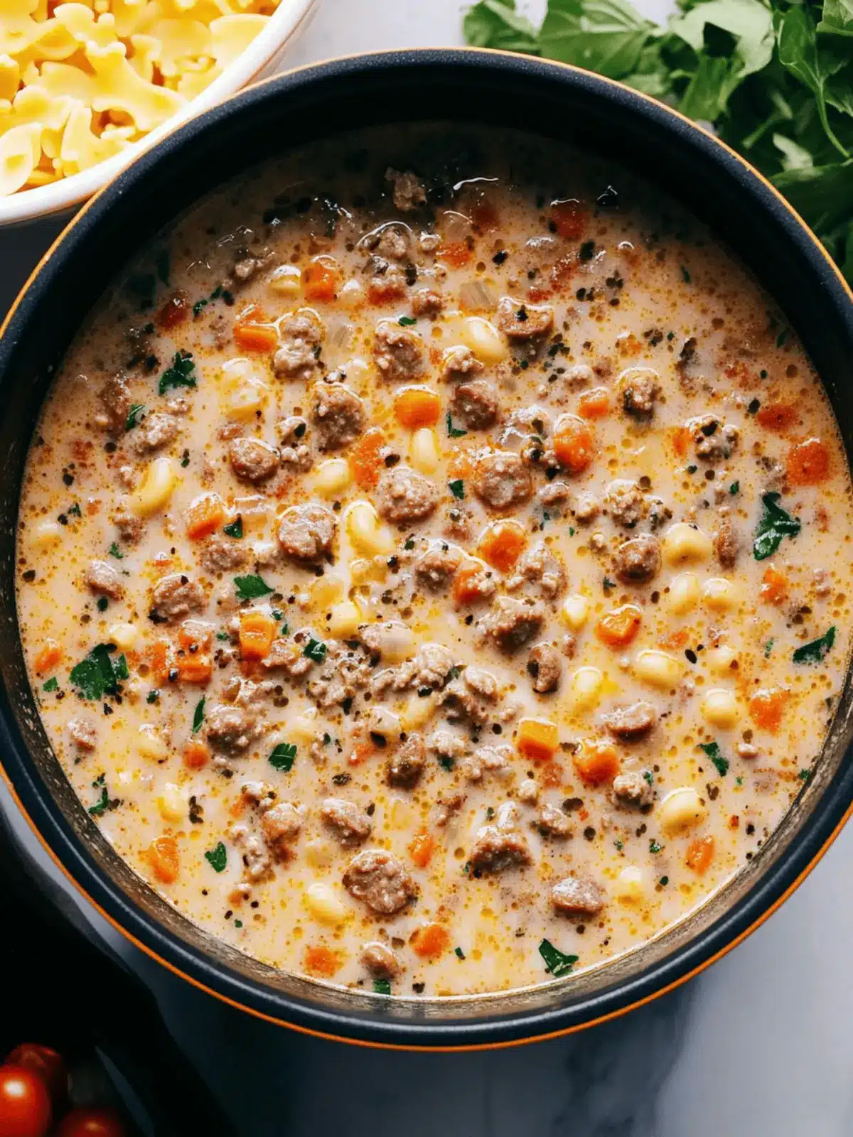 Parmesan Italian Sausage Ditalini Soup