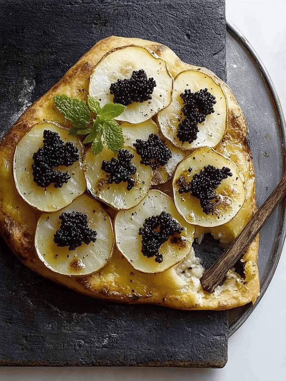 Potato and Caviar Flatbread
