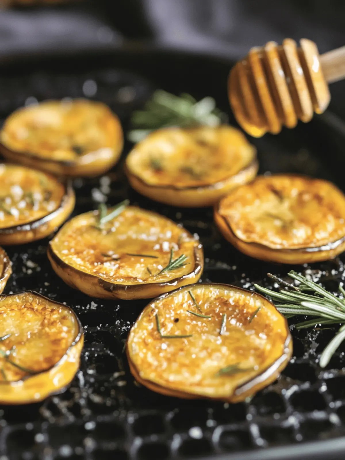 Fried Eggplant with Rosemary & Honey
