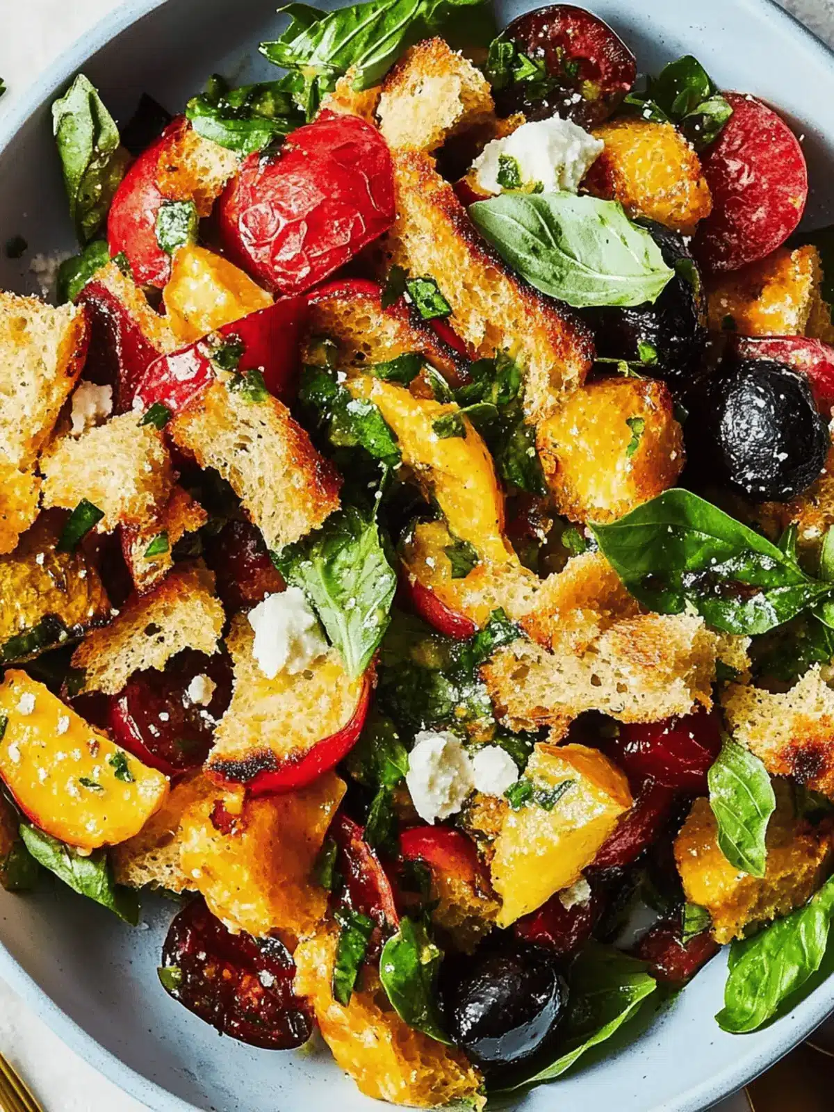 Winter Rainbow Panzanella Salad