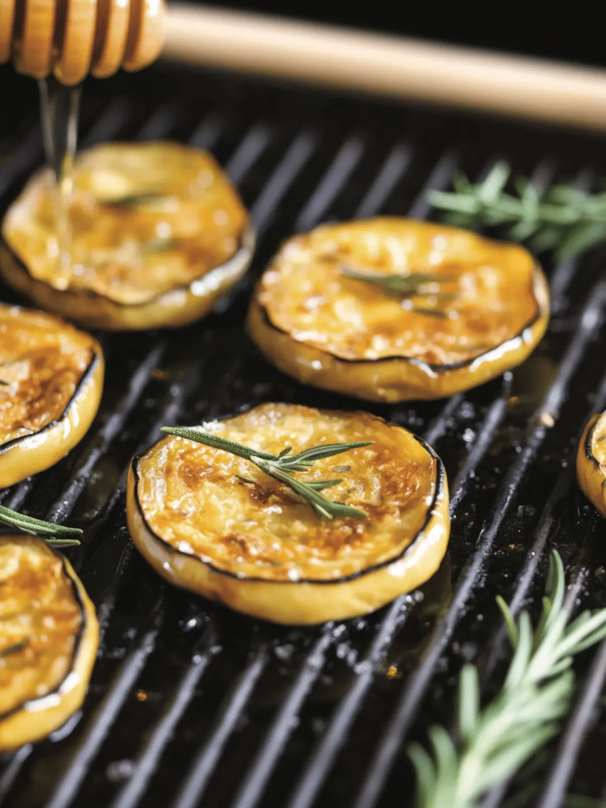 Fried Eggplant with Rosemary & Honey