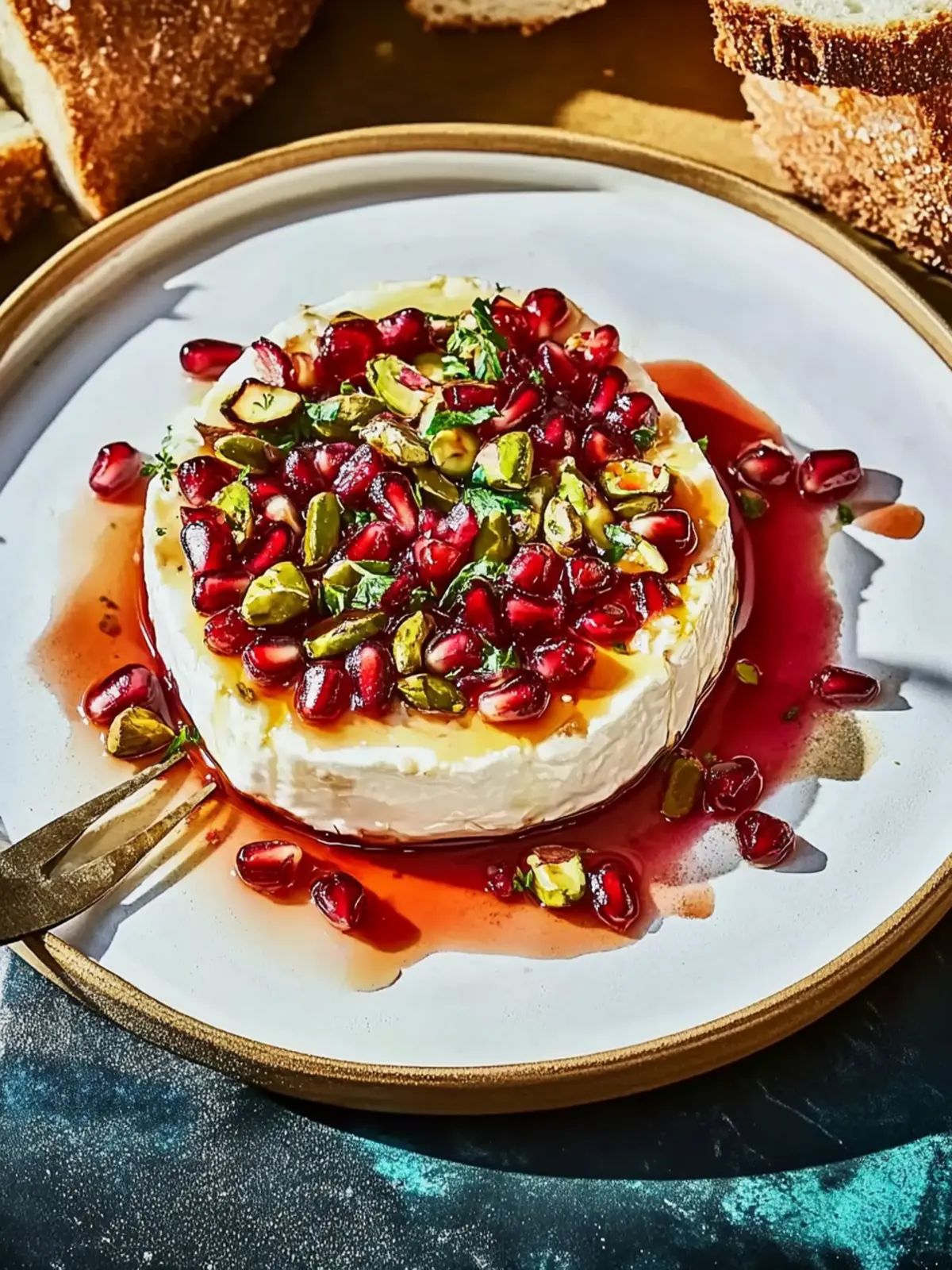 Baked Brie With Pomegranate And Pistachios