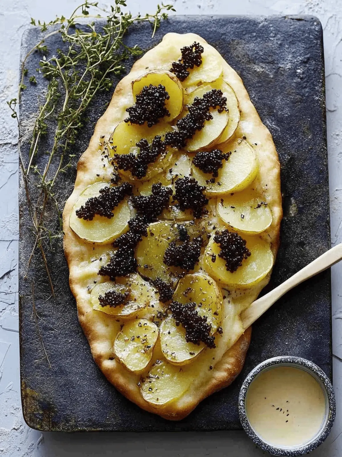 Potato and Caviar Flatbread