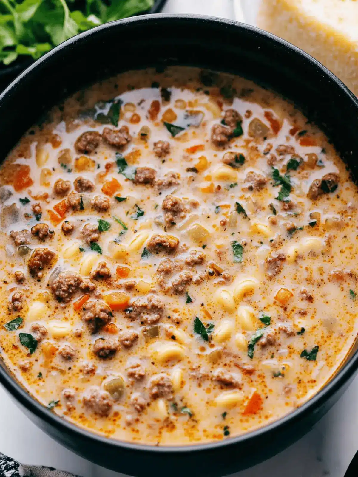 Parmesan Italian Sausage Ditalini Soup