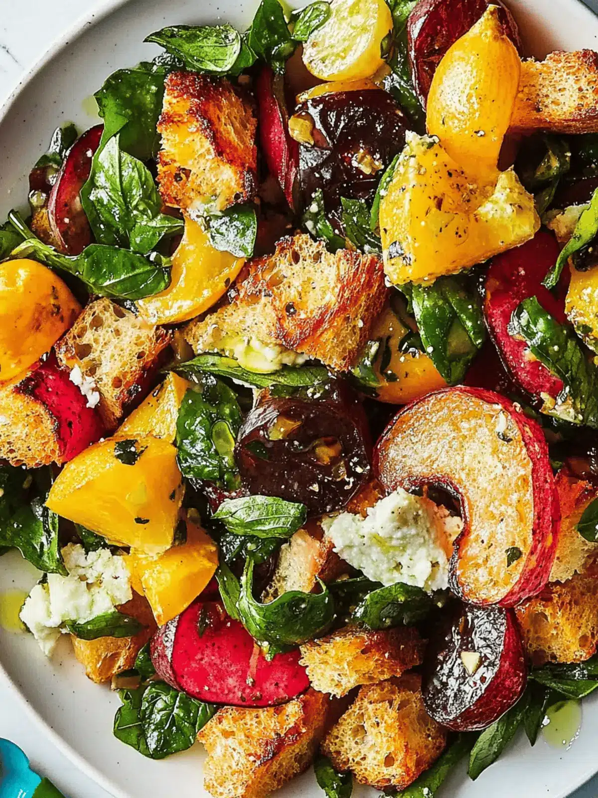 Winter Rainbow Panzanella Salad
