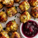 Savory Sausage Stuffing Bites with Cranberry Sauce Delight 9 Sausage Stuffing Bites With Cranberry Sauce