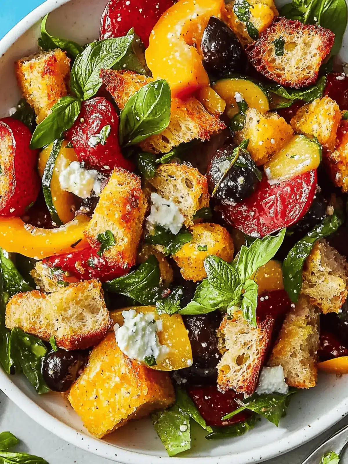 Winter Rainbow Panzanella Salad