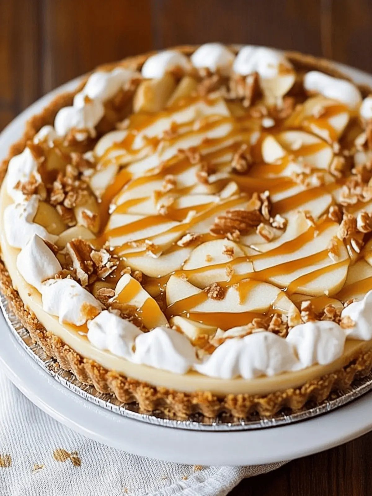 Salted Caramel Apple Cheesecake Pie