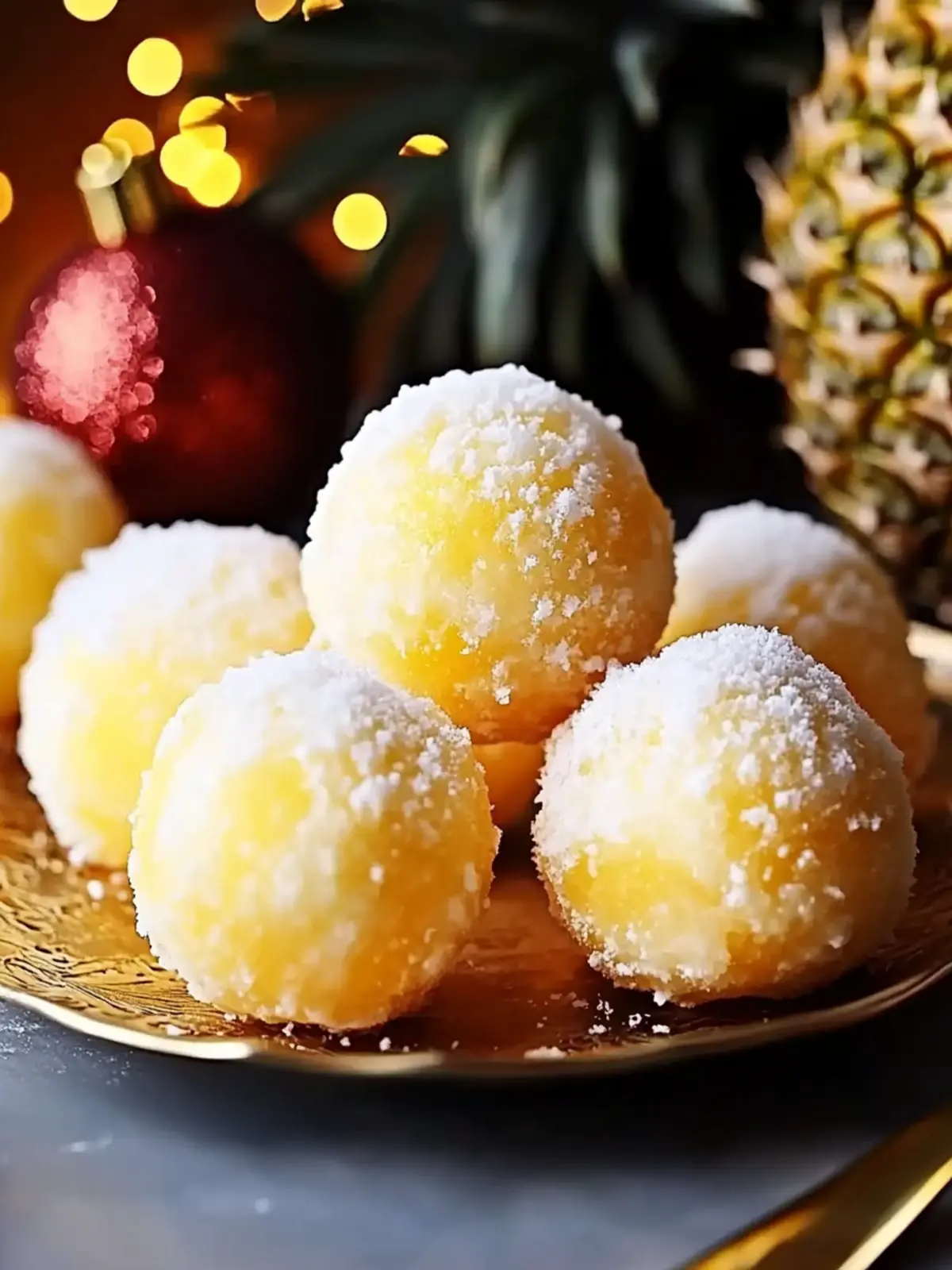 Pineapple Christmas Balls: A Tropical No-Bake Holiday Treat 3 Pineapple Christmas Balls