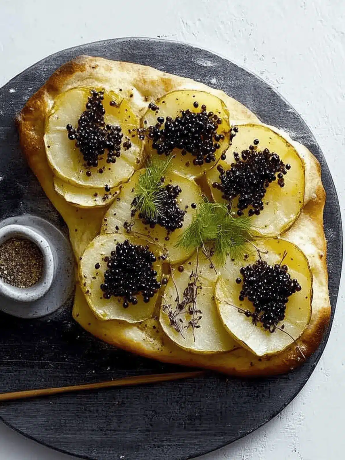 Potato and Caviar Flatbread