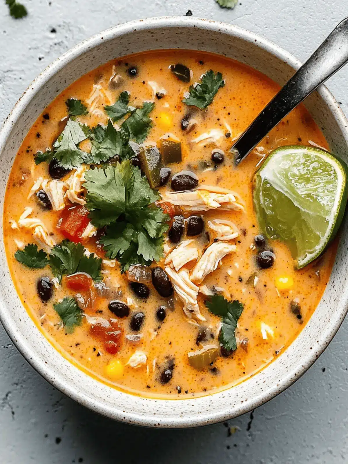 Creamy Easy Chicken, Poblano, and Black Bean Soup Love 5 Easy Chicken, Poblano, and Black Bean Soup
