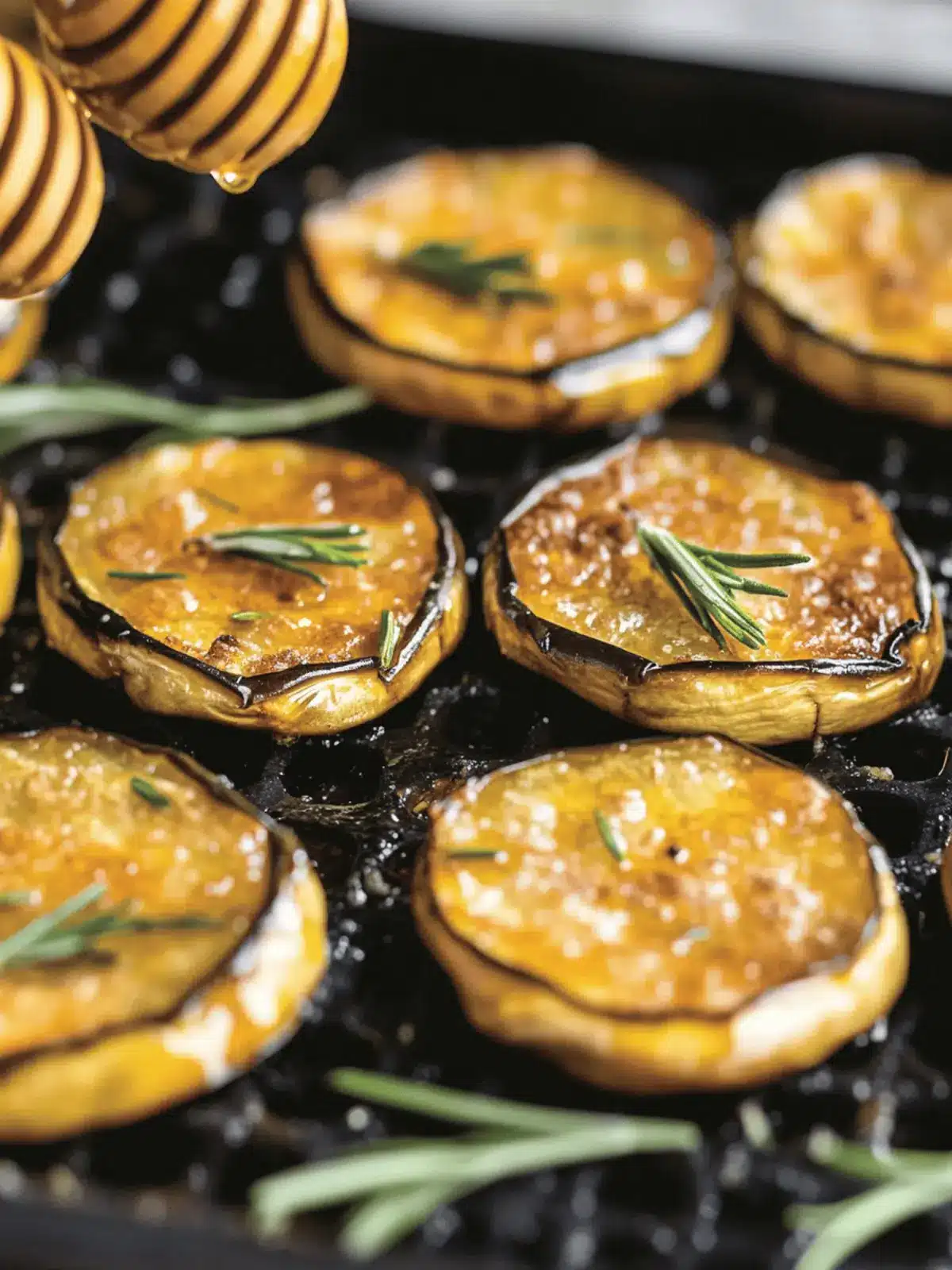 Fried Eggplant with Rosemary & Honey
