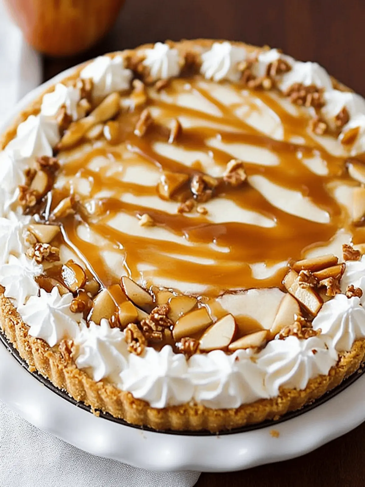 Salted Caramel Apple Cheesecake Pie