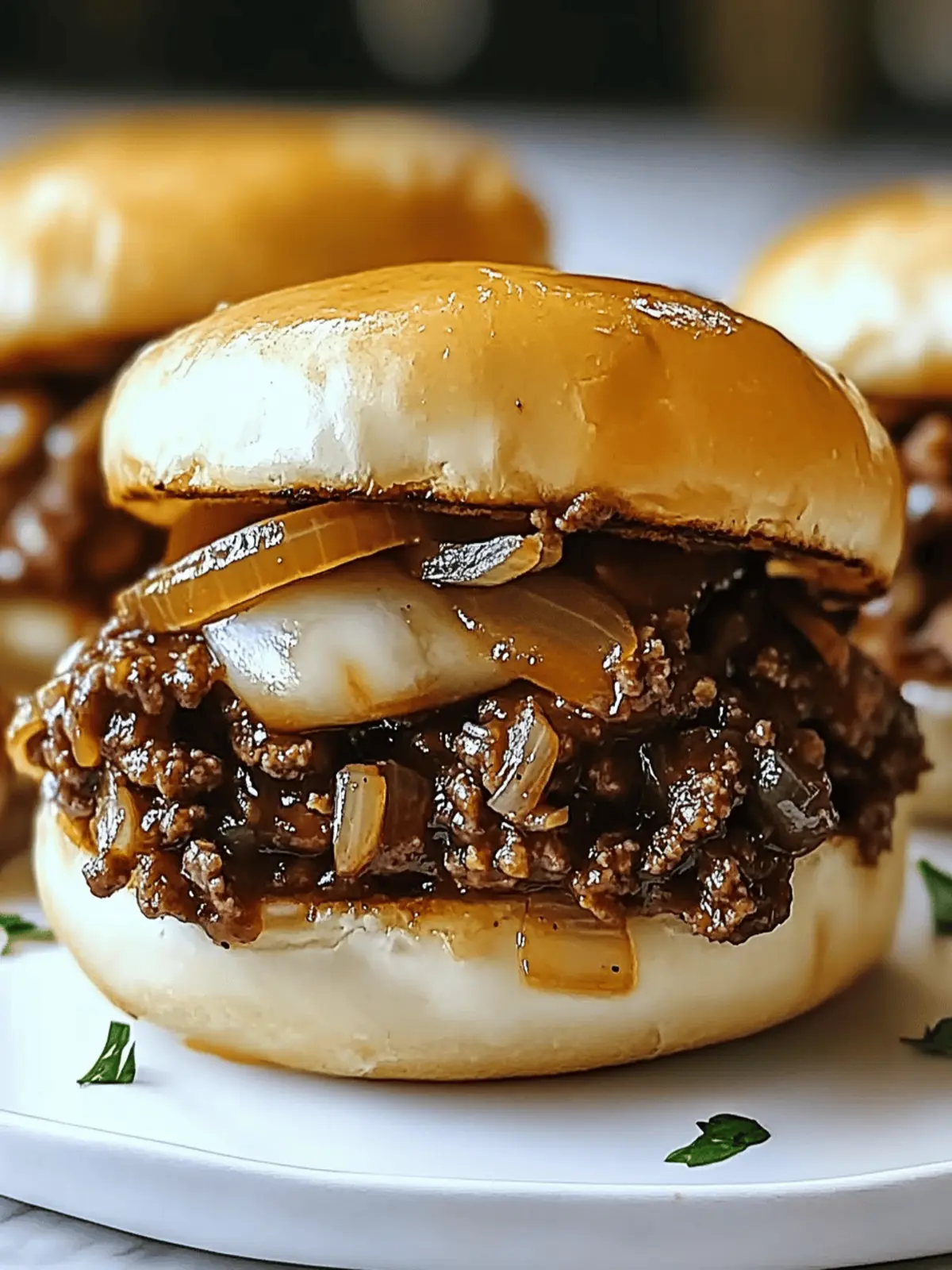 French Onion Beef Sloppy Joes