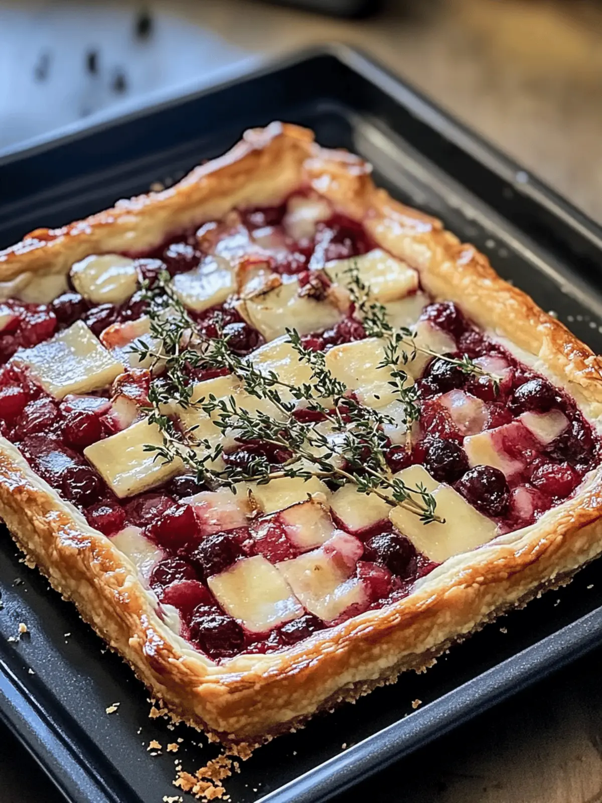 Cranberry Brie Tart with Pancetta & Thyme: Holiday Magic! 2 Cranberry Brie Tart with Pancetta & Thyme