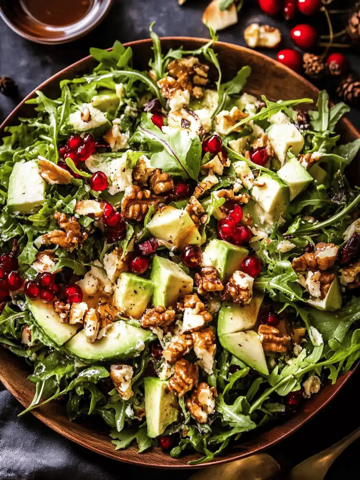 Christmas Salad with Honey Mustard Dressing.