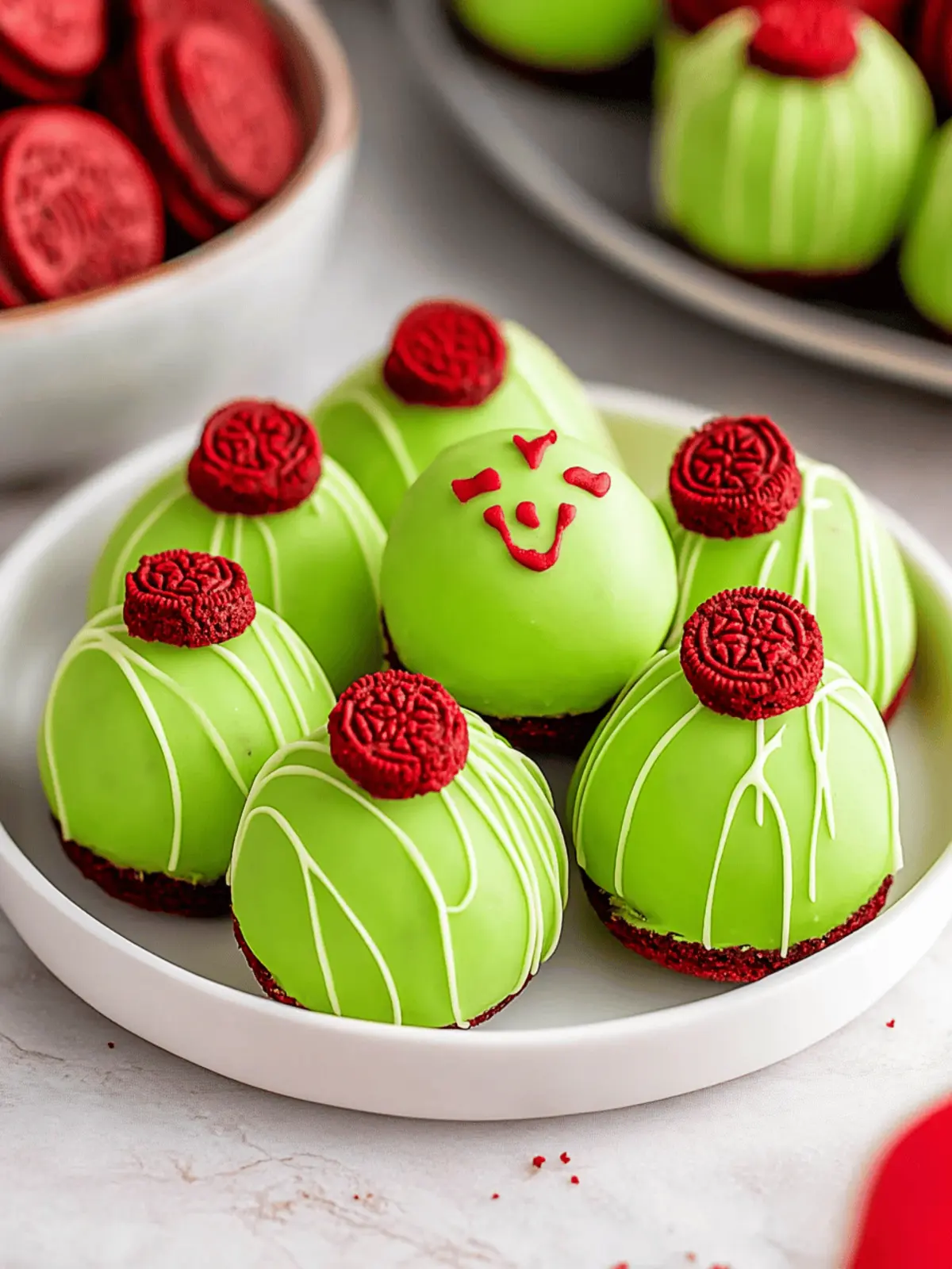 Grinch Oreo Balls (With Red Velvet Oreos)