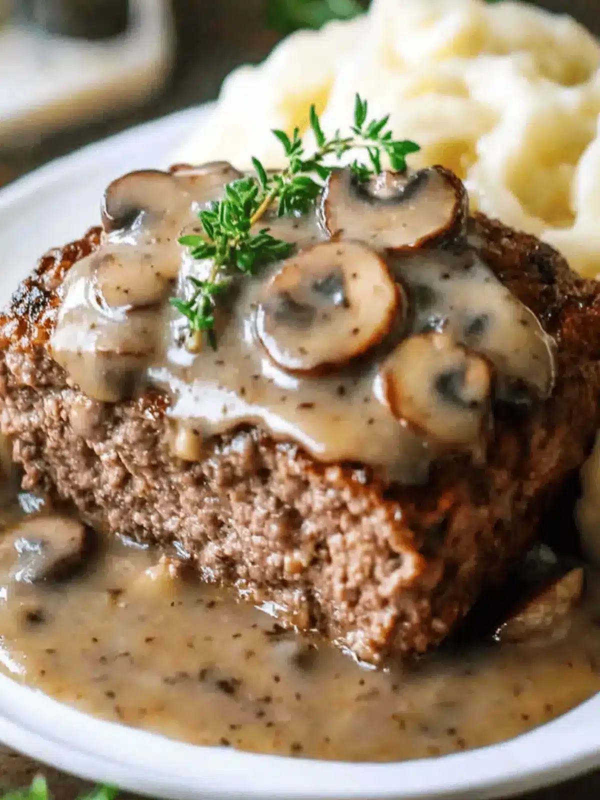 Meatloaf with Mushroom Gravy