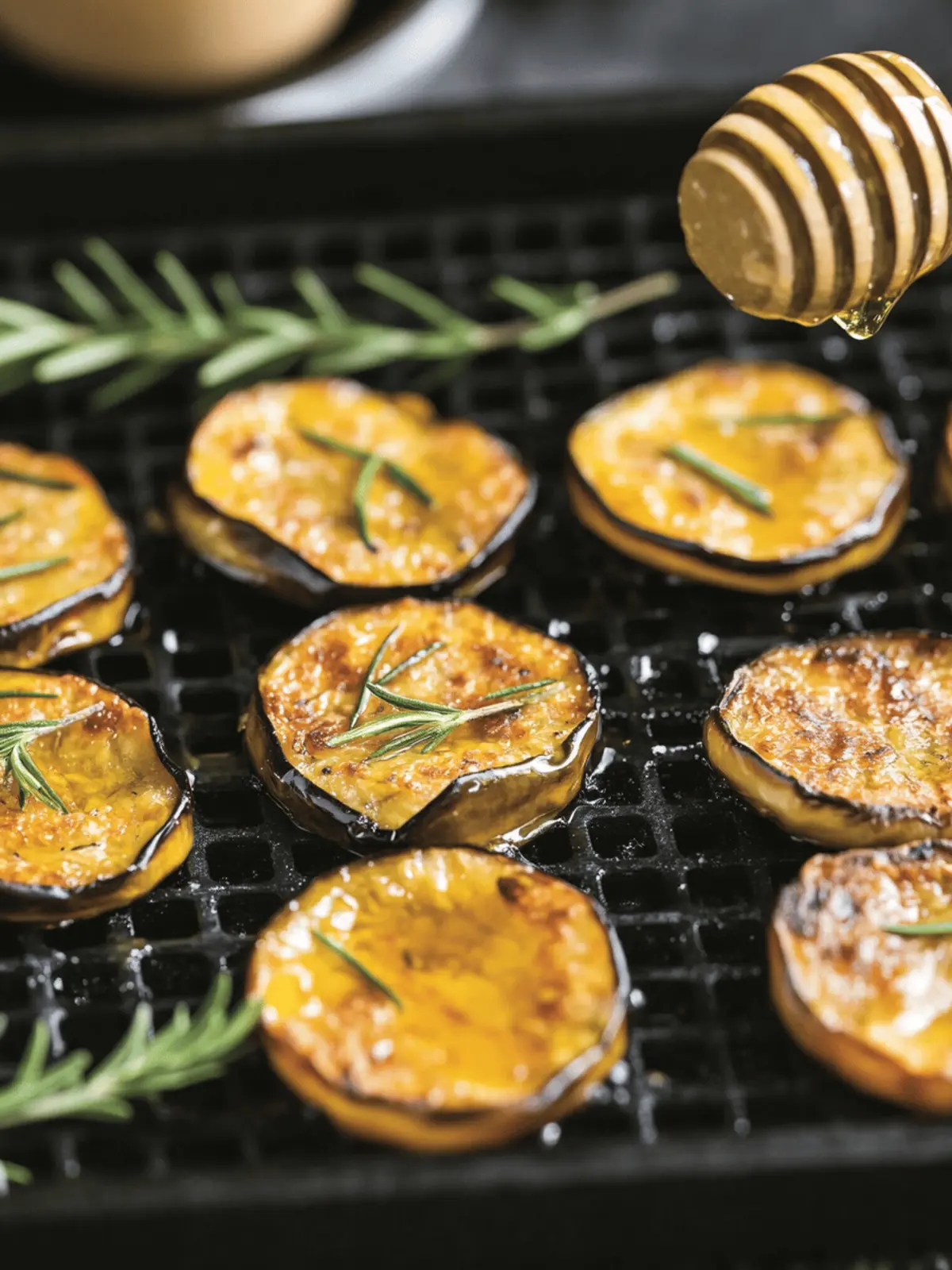 Fried Eggplant with Rosemary & Honey