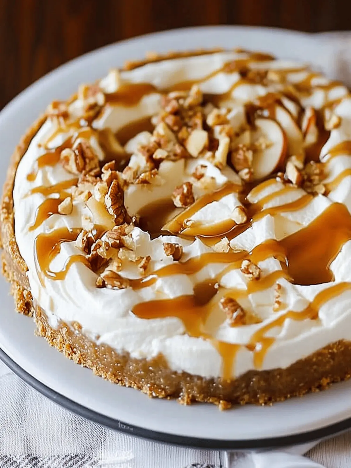 Salted Caramel Apple Cheesecake Pie