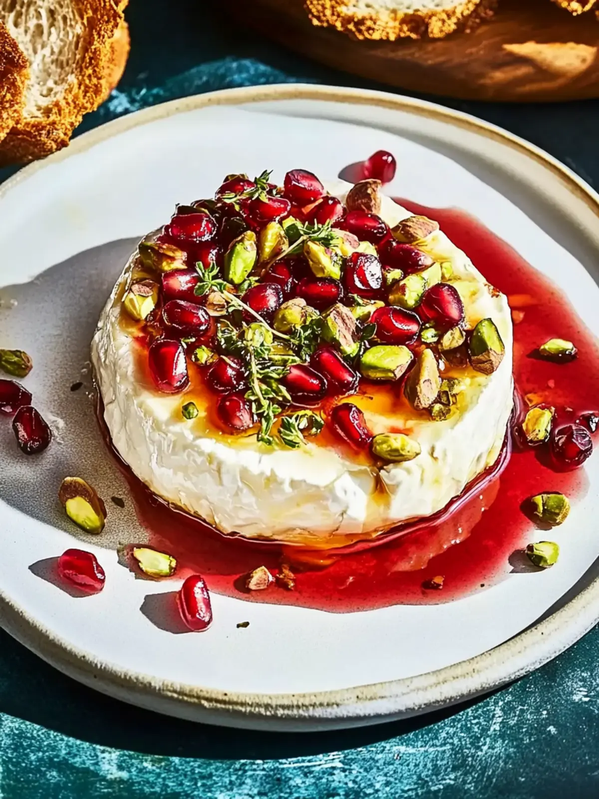 Baked Brie With Pomegranate And Pistachios
