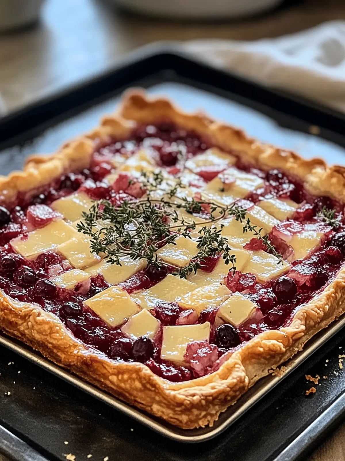 Cranberry Brie Tart with Pancetta & Thyme: Holiday Magic! 4 Cranberry Brie Tart with Pancetta & Thyme