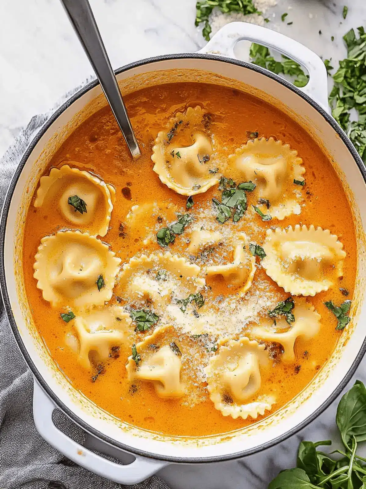 One Pot Ravioli Soup