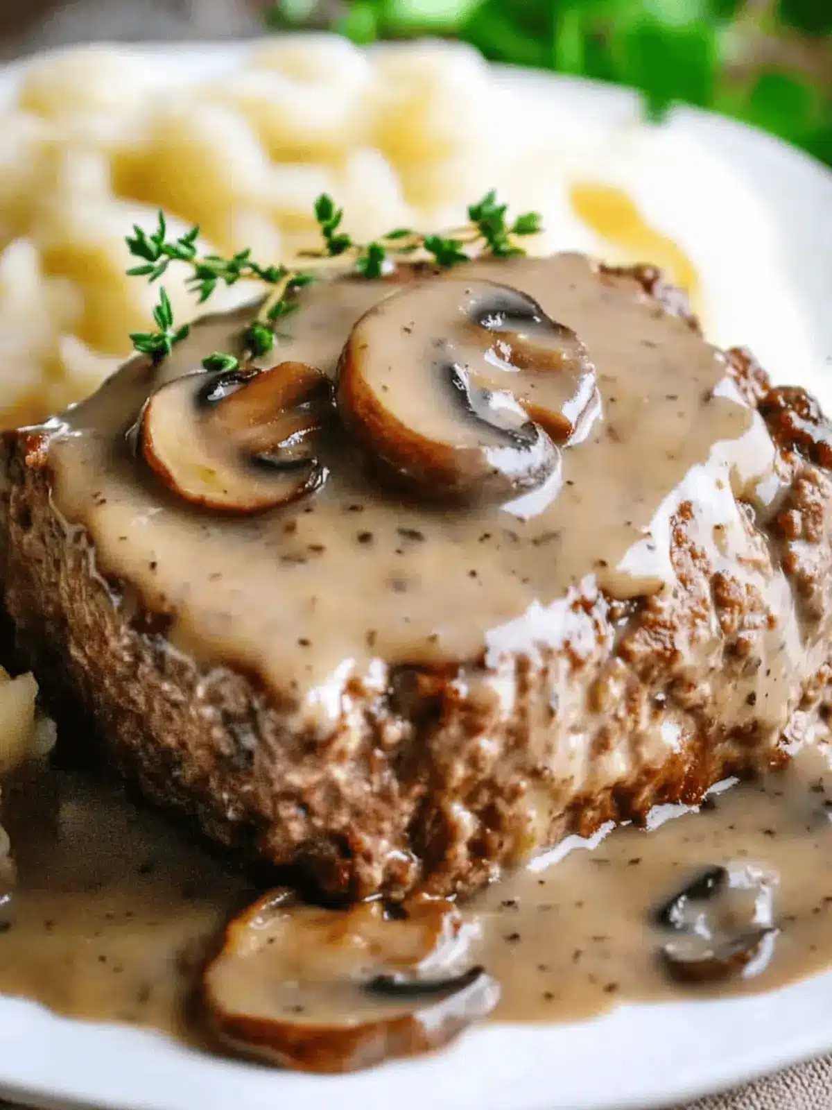 Meatloaf with Mushroom Gravy