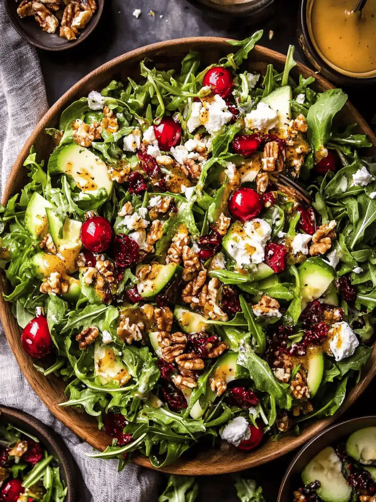 Christmas Salad with Honey Mustard Dressing.