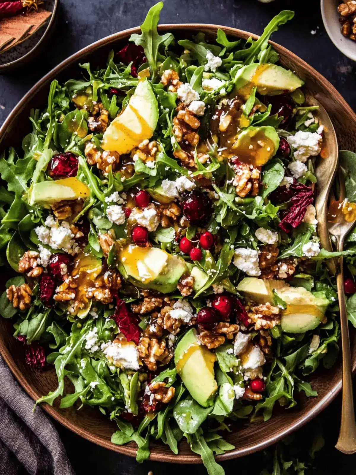 Christmas Salad with Honey Mustard Dressing.