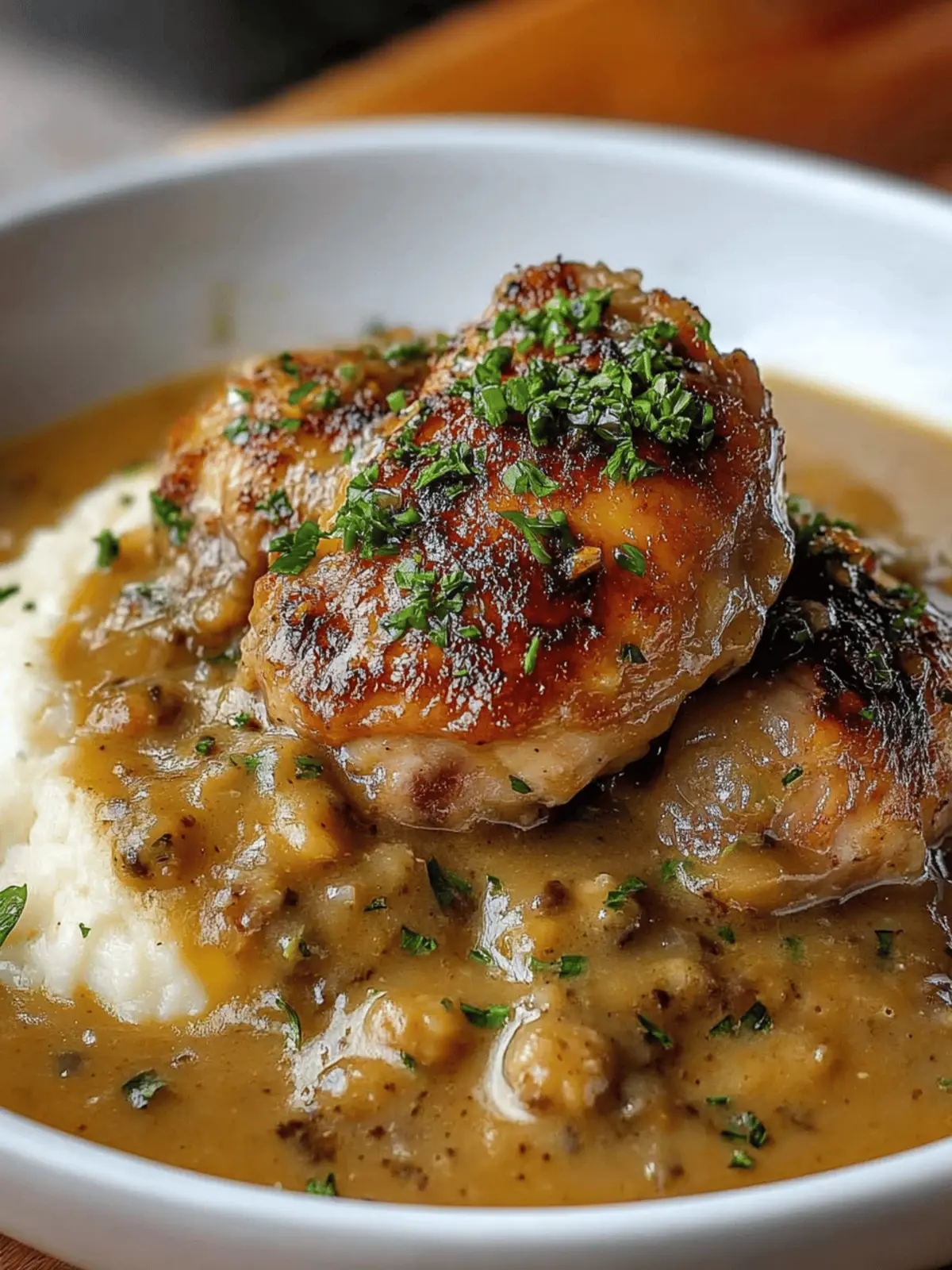 Smothered Chicken Thighs Gravy