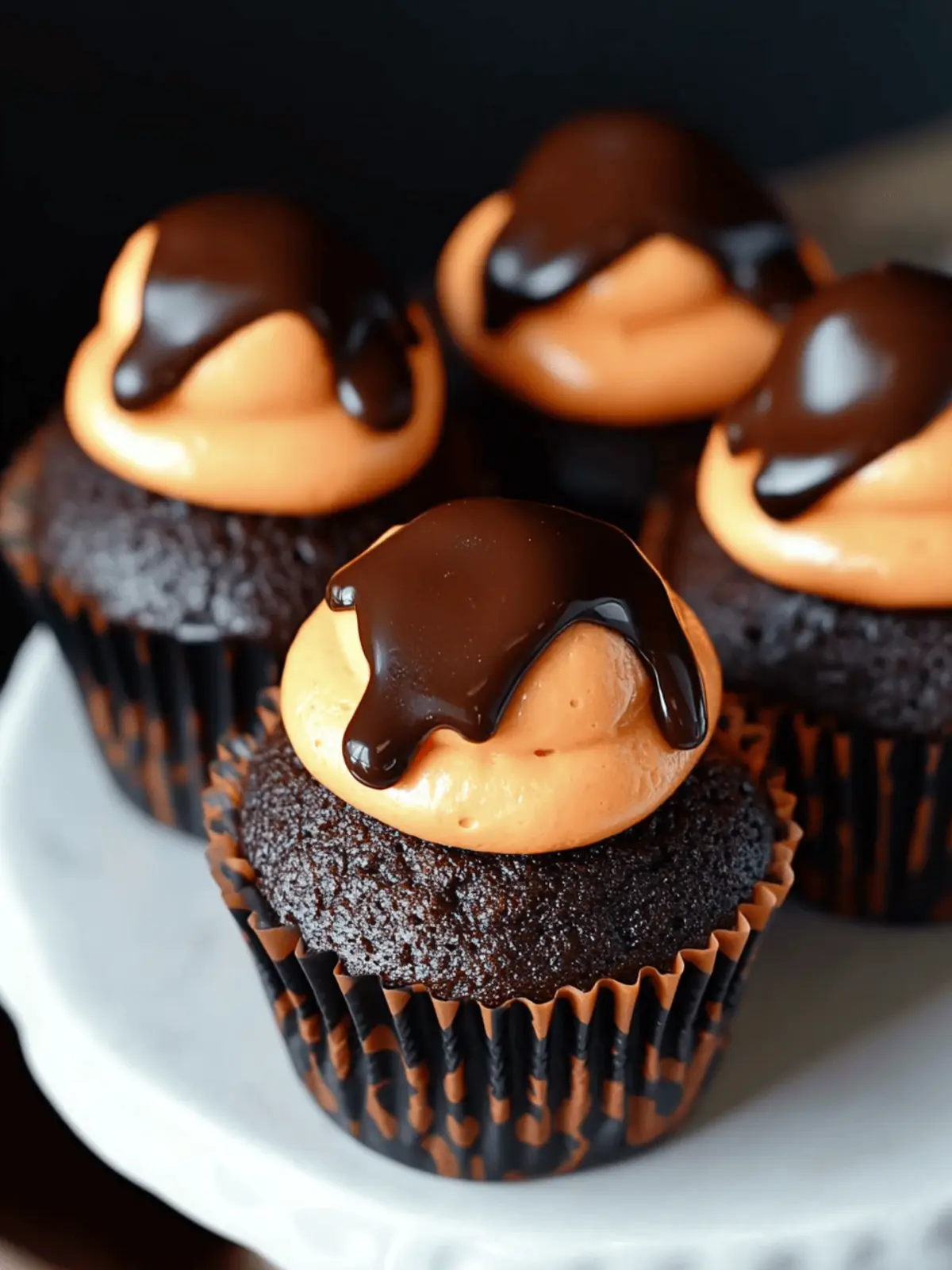 Chocolate Pumpkin Cupcakes