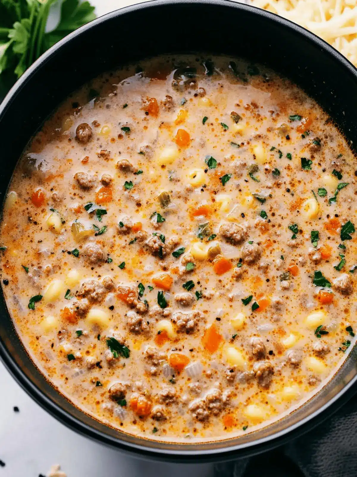 Parmesan Italian Sausage Ditalini Soup