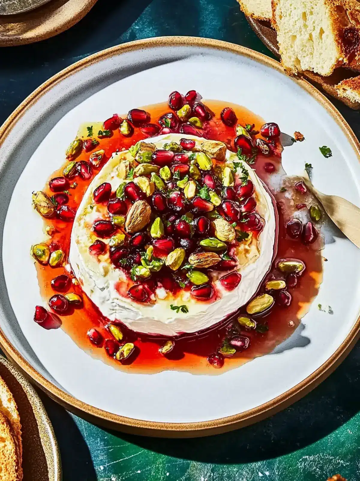Baked Brie With Pomegranate And Pistachios