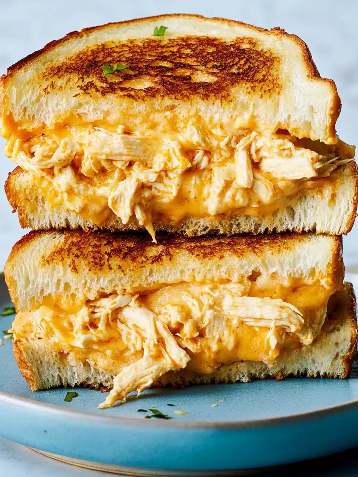 Buffalo Chicken Grilled Cheese: Quick Comfort for Game Day 4 Buffalo Chicken Grilled Cheese