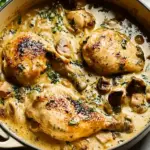 Savory Chicken Fricassee with Creamy Mushroom Delight 6 Chicken fricassee