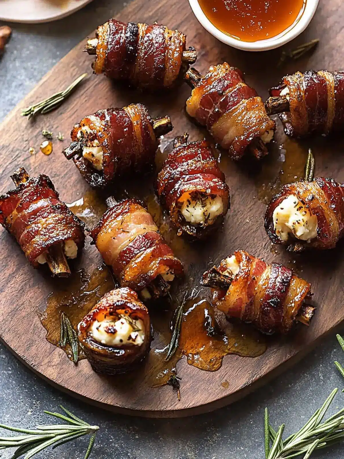 Goat Cheese Stuffed Bacon Wrapped Dates with Rosemary Honey Magic 4 Goat Cheese Stuffed Bacon Wrapped Dates with Rosemary Honey