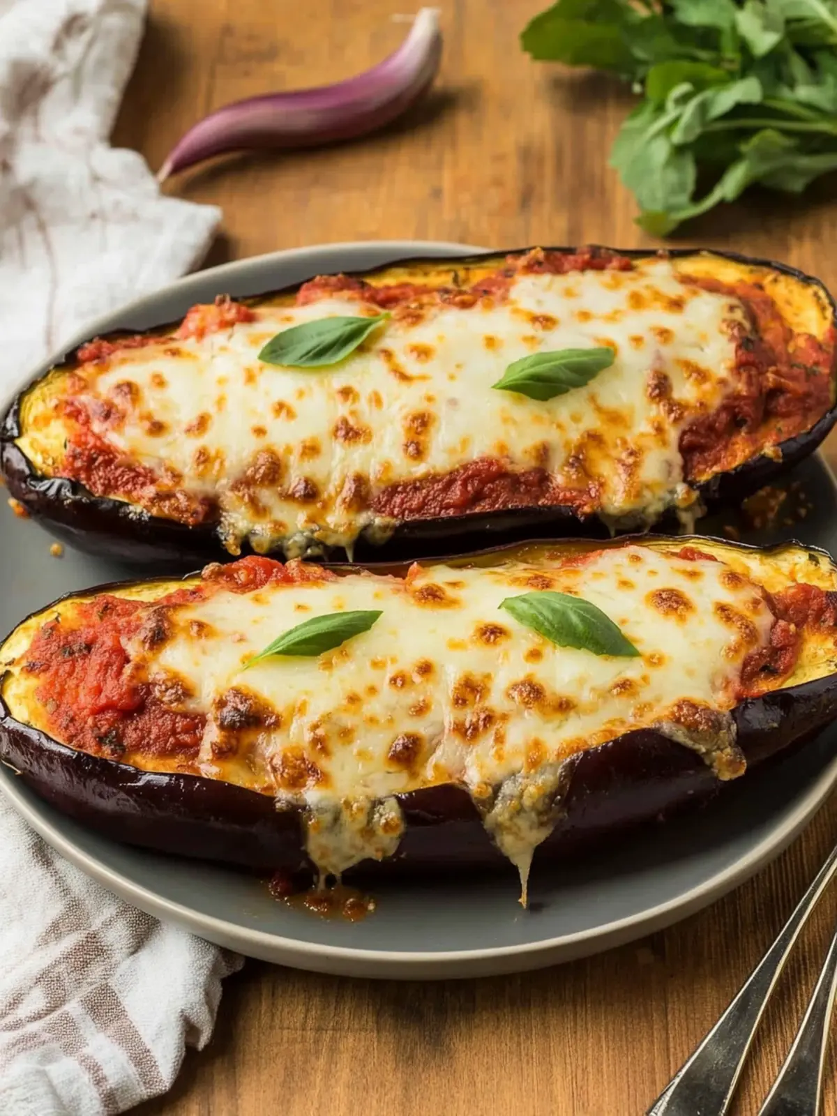 Delicious Eggplant Parmesan Boats for a Guilt-Free Dinner 2 Eggplant Parmesan Boats
