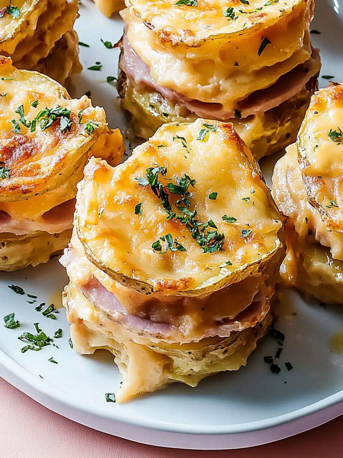 Savor the Flavor: Cheesy Scalloped Potato & Ham Stacks 3 Cheesy Scalloped Potato & Ham Stacks