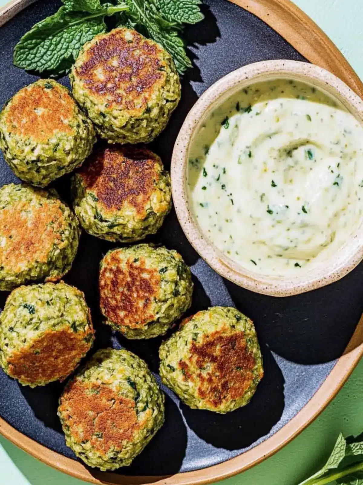 Crispy Baked Falafel Bites with Irresistible Spicy Tahini Dip 2 Baked Falafel Bites with Spicy Tahini Dip